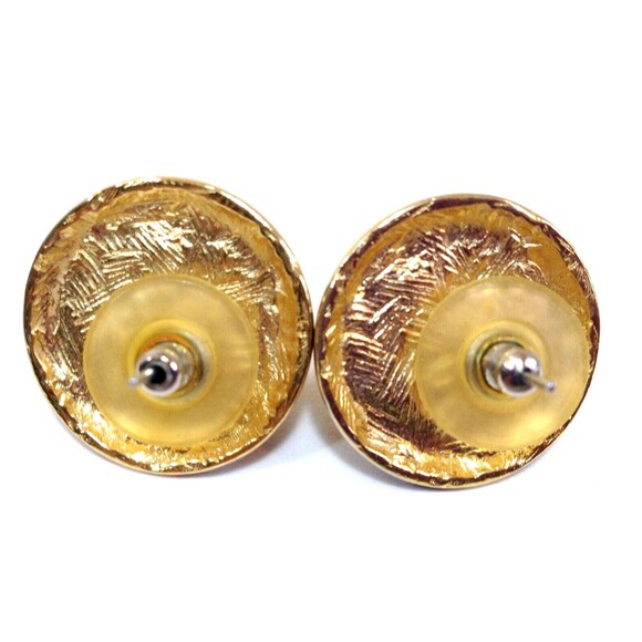 Vintage Beautiful Pearl Black and  Gold Tone Costume Jewelry Costume Earrings - Picture 3 of 4